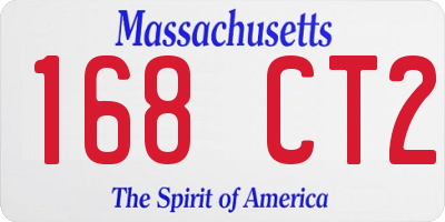 MA license plate 168CT2