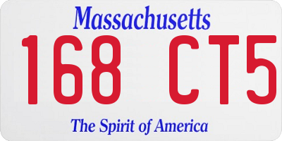MA license plate 168CT5