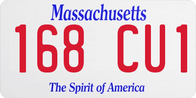 MA license plate 168CU1
