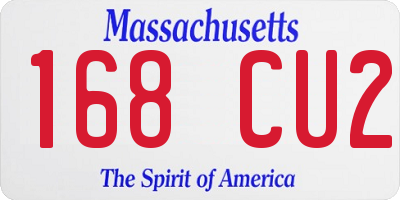 MA license plate 168CU2