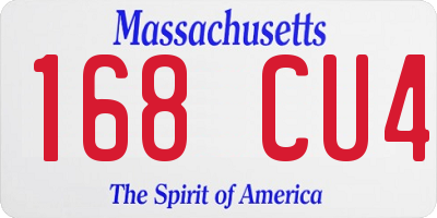 MA license plate 168CU4