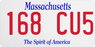 MA license plate 168CU5