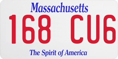 MA license plate 168CU6