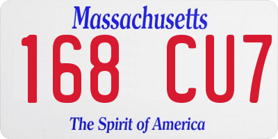 MA license plate 168CU7