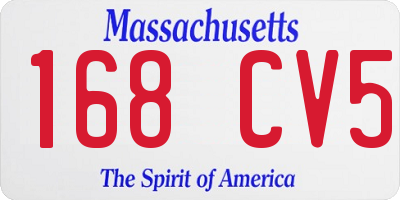 MA license plate 168CV5