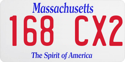 MA license plate 168CX2