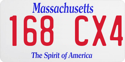 MA license plate 168CX4