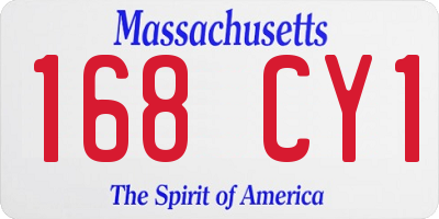 MA license plate 168CY1