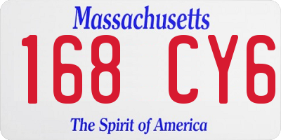 MA license plate 168CY6