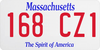 MA license plate 168CZ1