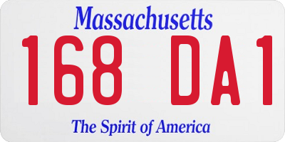 MA license plate 168DA1