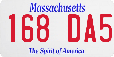 MA license plate 168DA5