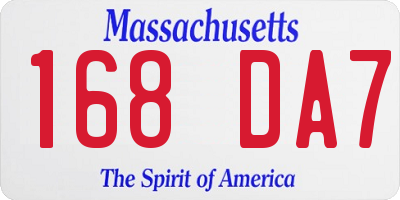 MA license plate 168DA7