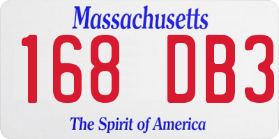 MA license plate 168DB3