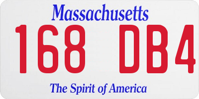 MA license plate 168DB4