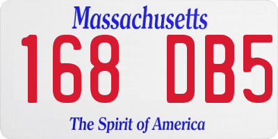 MA license plate 168DB5