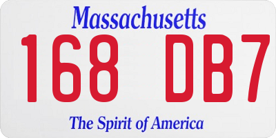 MA license plate 168DB7