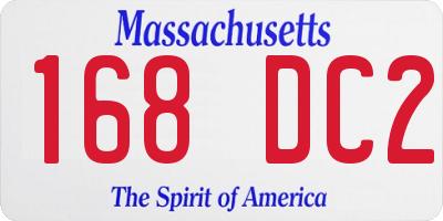 MA license plate 168DC2