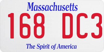 MA license plate 168DC3