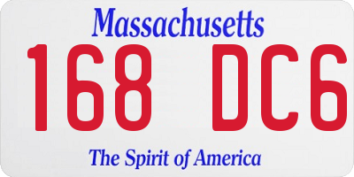 MA license plate 168DC6