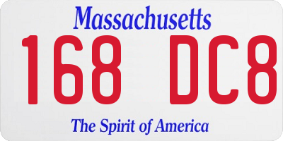 MA license plate 168DC8