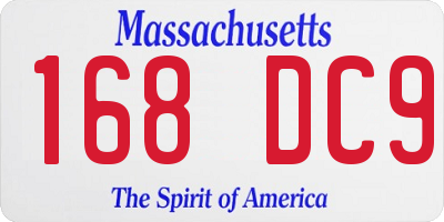 MA license plate 168DC9