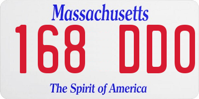 MA license plate 168DD0