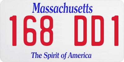 MA license plate 168DD1