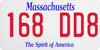 MA license plate 168DD8