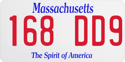 MA license plate 168DD9