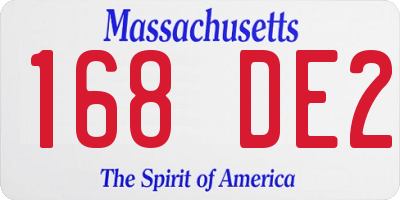 MA license plate 168DE2