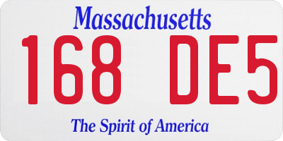 MA license plate 168DE5