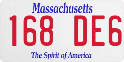MA license plate 168DE6