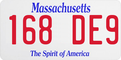 MA license plate 168DE9