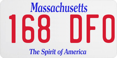 MA license plate 168DF0