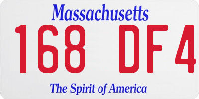 MA license plate 168DF4
