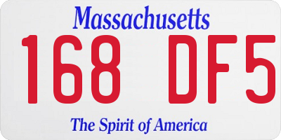 MA license plate 168DF5