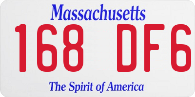 MA license plate 168DF6