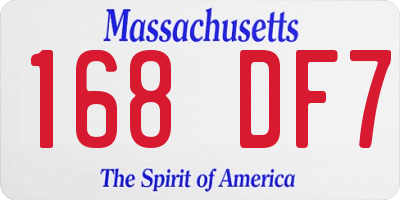 MA license plate 168DF7