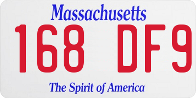 MA license plate 168DF9