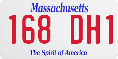 MA license plate 168DH1