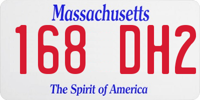 MA license plate 168DH2