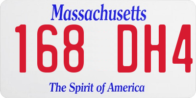MA license plate 168DH4