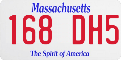 MA license plate 168DH5