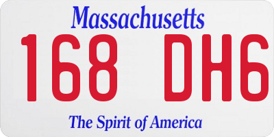 MA license plate 168DH6