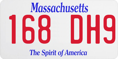 MA license plate 168DH9