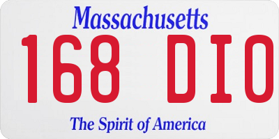 MA license plate 168DI0