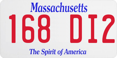 MA license plate 168DI2