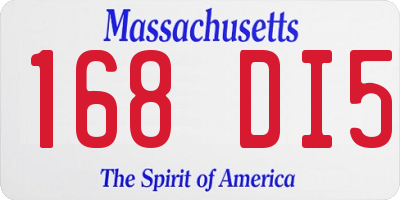 MA license plate 168DI5