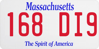 MA license plate 168DI9
